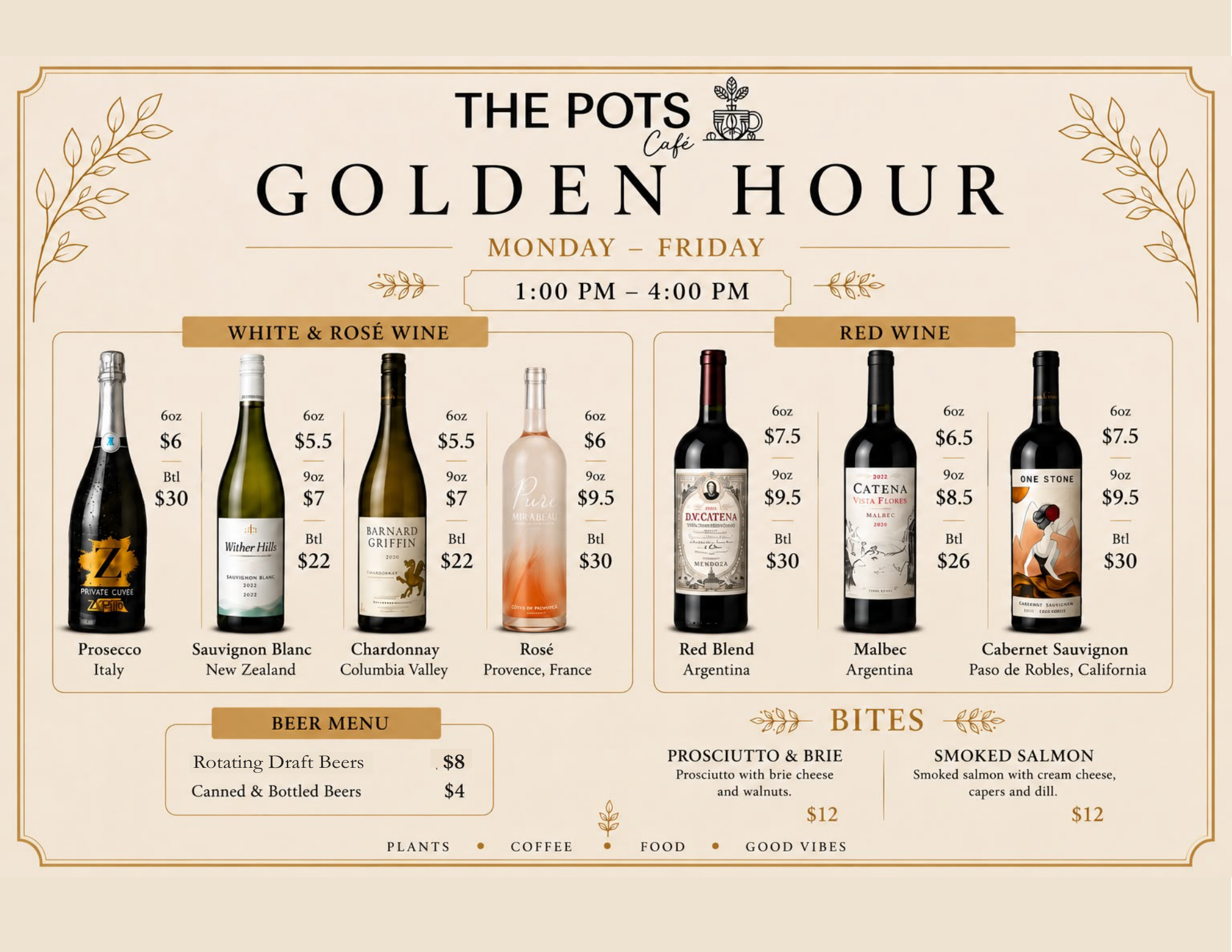 The Pots Café · Menu